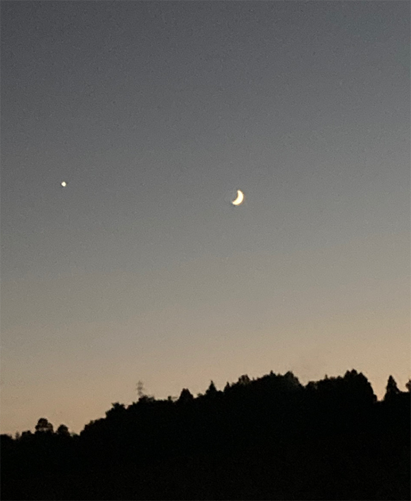 三日月と宵の明星