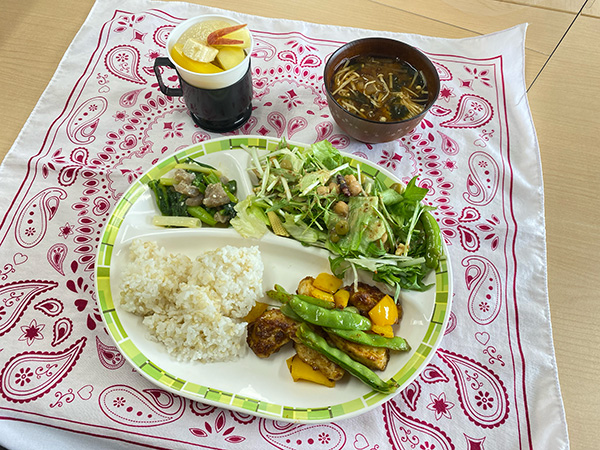 ３月１０日鶏むね肉とさとうさやの炒め物
